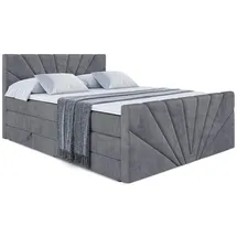 altdecor Boxspringbett MILTIO-Z KING - 160x200 - H3/H4 - Dunkelgrau
