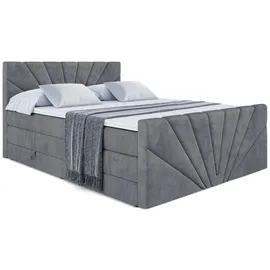 altdecor Boxspringbett MILTIO-Z KING - 160x200 - H3/H4 - Dunkelgrau