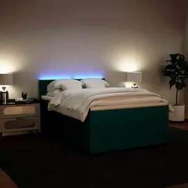 vidaXL Boxspringbett 140 x 200 cm Dunkelgrün