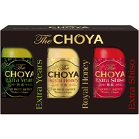 CHOYA Set mit premium Fruchtlikören mit 17% vol. aus Japan - Choya Extra Years, Choya Royal Honey und Choya Extra Shiso, (3 x 50 ml)