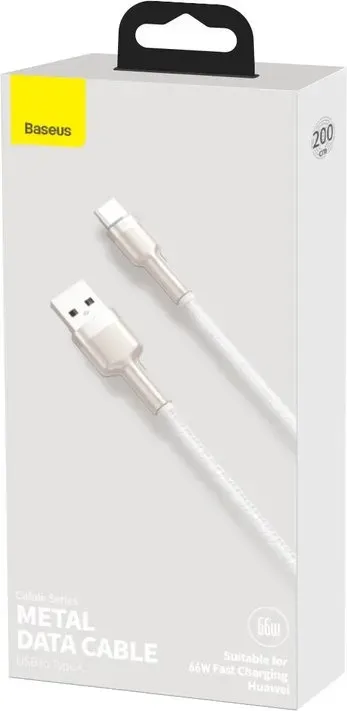 Baseus Cafule Series Metall-datenkabel USB auf Typ-C 66W 2 m weiß