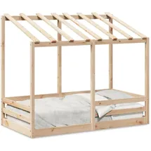 vidaXL Kinderbett mit Dach 80 x 200 cm Kiefer massiv braun