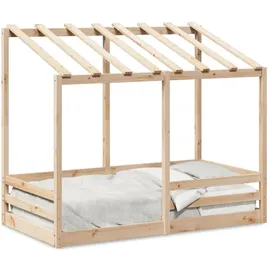 vidaXL Kinderbett mit Dach 80 x 200 cm Kiefer massiv braun
