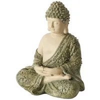 Boltze Buddha LASANY, H 24 cm - Grün - Kunstharz