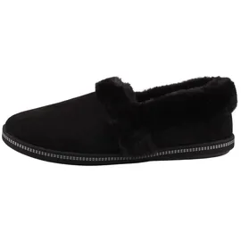 SKECHERS Cozy Campfire Team Toasty Slippers, Black Microfiber/Faux Fur Line, 39