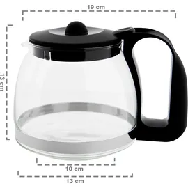 t24 Teekanne aus Glas 1250 ml & Hitzebeständig mit Edelstahl Teesieb - Schwarz