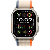 Apple Watch Ultra 2 GPS + Cellular 49 mm Titangehäuse natur, Trail Loop orange/beige M/L