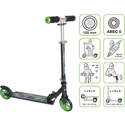 muuwmi Aluminium Scooter 125 mm schwarz-grün EINHEITSGRÖSSE