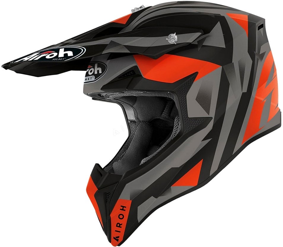 Airoh Wraap Sequel, casque croisé - Mat Noir/Gris/Orange - XL