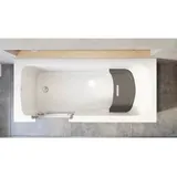 Badewanne mit Tür SCHULTE Q1 Tür links 180 x 80 cm alpinweiß mit Front- und Seitenschürze alpinweiß D80092L4 - Weiß
