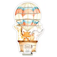 Farbklecks-Collection Tonie Regal Heissluftballonfamilie 2, Wandregal für Hörfiguren, mit speziellem Ablagefach kompatibel mit Toniebox 2, handgefertigt in Deutschland, Standard Set