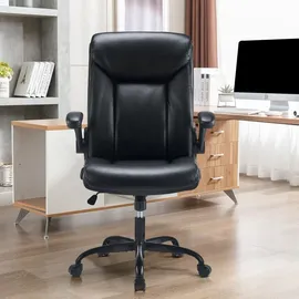 luxuskollektion Ergonomischer Bürostuhl PU Leder Schwarz