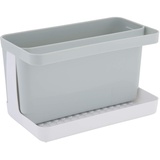 Testrut axentia 130669 Caddy Ordnungshelfer Spüle Spülbecken-Organizer für die Küche, Kunststoff, grau/weiß, ca. 20 x 12 x 11 cm