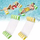 Stück Faltbares Aufblasbares Schwimmbett, Wasserhängematte, Pool-liegestuhl, Lounge-luftmatratze, Aufblasbare Schwimmbecken-hängematte, Aufblasbare Pool-hängematte Für Erwachsene Und Kinder. (grün + G