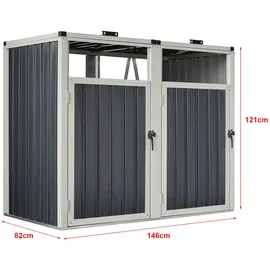 Pro-Tec Mülltonnenbox Tarbek 146 x 121 x 82 cm grau