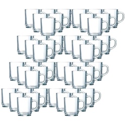 LUXENTU Tasse Glühweingläser Kaffeegläser 0,25 l 48er Set, Glas weiß