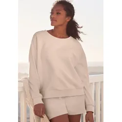 s.Oliver Sweatshirt, aus Ripp-Qualität mit überschnittenen Schultern, Loungewear, Gr. 48/50, creme, , 63088746-48