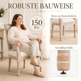 Homcom Esszimmerstuhl Leinen weiß