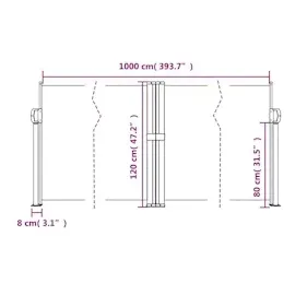vidaXL Seitenmarkise Ausziehbar 120 x 1000 cm Weiß Polyester