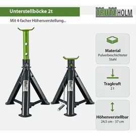 Trutzholm Unterstellbock Stahl 2 Tonnen grün klappbar