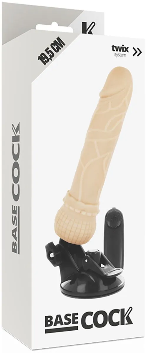 Basecock Dildo mit Vibration und Fernbedienung Vibrator 1 St beige