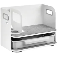 tresice france ER-440 Schreibtisch-Organizer mit Schublade und Buchstütze Weiß