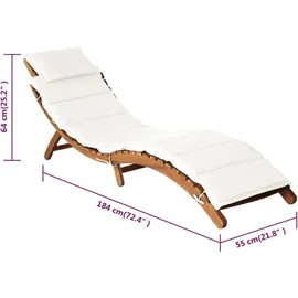 vidaXL Sonnenliege 95 x 60 x 24 cm Cremeweiß