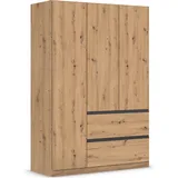 Rauch »Kleiderschrank Schrank Garderobe Wäscheschrank COSTA in 3 Breiten«, viel Platz, grifflose Front und Push-to-Open Funktion MADE IN GERMANY braun