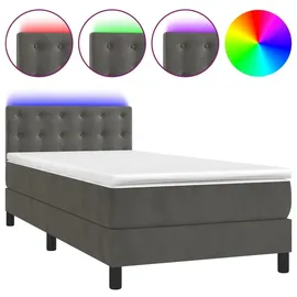 vidaXL Boxspringbett 100 x 200 cm Dunkelgrau