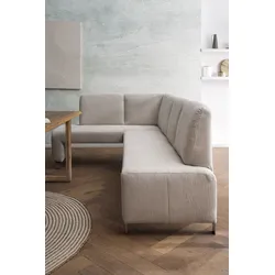 Eckbank EXXPO - SOFA FASHION "Intenso, viele Bezugsstoffe Cord, Leder, Struktur 244/157 cm (B/T)", beige, B:244cm H:91cm T:157cm, NaturLeder, Strukturstoff (Zusammensetzung: Polyester 100%), Luxus-Microfaser (Zusammensetzung: Aufgeflockte 100% Polyester Schicht mit Prägung), Cord (Zusammensetzung: Polyester 100%), Sitzbänke, hohe Bodenfreiheit, frei im Raum stellbar, hoher Sitzkomfort
