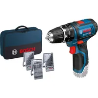 Bosch GSB 12V-15 Solo inkl. Zubehör-Set 39tlg. + Softbag