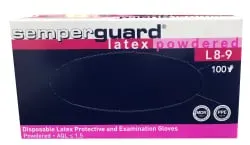 Semperguard® Einmalhandschuhe, Latex 3000001417 , 1 Karton = 10 Packungen = 1000 Stück, Größe L