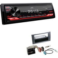 JVC KD-X182DB 1-DIN Media Autoradio AUX-In USB DAB+ mit Einbauset für Ford Fusion Facelift anthrazit