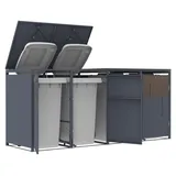FM-SOLAR Mülltonnenbox 265 x 80 x 116 cm anthrazit