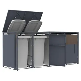 FM-SOLAR Mülltonnenbox 265 x 80 x 116 cm anthrazit