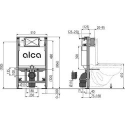Alcadrain s.r.o. AM101/850W Vorwandinstallationssystem für Trockenbau (aus Gipskarton)