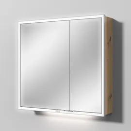 Sanipa Reflection Melamin-Spiegelschrank „Milo“ 80 mit 2 Türen AU03243, Badmöbel,