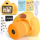 Faburo Fotokamera für Kinder, Mini Digitalkamera für Kinder, ideal für Selfie, wiederaufladbare Digitalkamera für Kinder, gutes Geschenk für Kinder 4 – 12 Jahre, 32 G SD-Karte