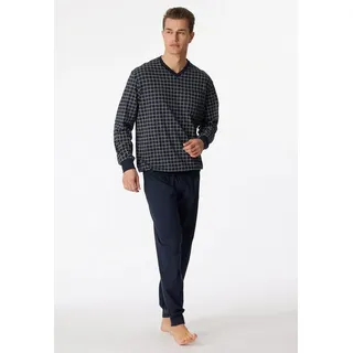 Schiesser Schlafanzug "Dark Sapphire" (2 tlg) mit klassischem Karo-Muster blau 52 (L)