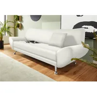 3-Sitzer INOSIGN "Saltare elegant und komfortabel, toller Designfuß", weiß (altweiß), B:205cm H:78cm T:82cm, Kunstleder SOFTLUX;Luxus-Microfaser ALCAZAR (100% Polyester);Feinstruktur (100% Polyester), Sofas