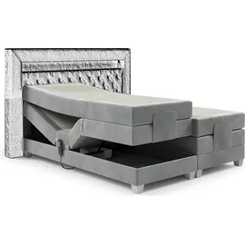 Fun Möbel Boxspringbett Elektrisch Bett DAVIDE 180x200cm in Stoff Fresh Macchiato - Beige