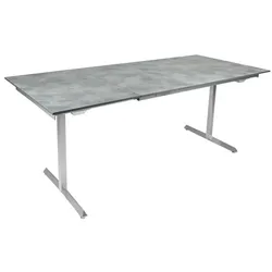 Auszugstisch Garda Edelstahl - 130/180 x 95 cm 1x Einlegeplatte Keramik travertin