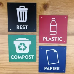 CombiCraft Aluminium Schild "Compost mit Tonne" 10x10 cm
