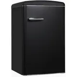 Exquisit RKS120-V-H-160C Stand Retro Vollraumkühlschrank, 54,5 cm breit, 122 L, mattschwarz
