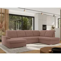 MKS MÖBEL Ecksofa MADRITO U, set, Sofa U-form, mit Schlaffunktion und Bettkasten, Wohnlandschaft rosa