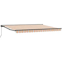 VidaXL Einziehbare Markise Bunt gestreift 450x300 cm Stoff