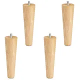 SO-Tech 4 Stück Möbelfüße Eiche Massiv Ø 45 / 25 mm Höhe 150 Mm