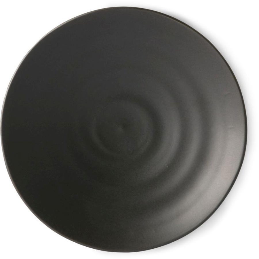 HK living Kyoto Ceramics Japanese Dessert Teller - matt black - Ø 16,1 cm - 16,1x16,1x2,8 cm
