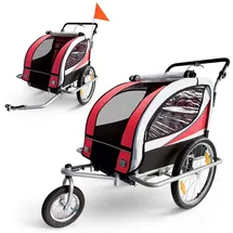 SAMAX 360° drehbarer 2in1 Jogger  Silver Frame rot/silber