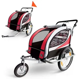 SAMAX 360° drehbarer 2in1 Jogger  Silver Frame rot/silber